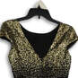 Womens Black Sequins Floral Cap Sleeve Pullover Fit And Flare Dress Size 5 image number 3