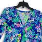 Lilly Pulitzer Womens Multicolor Floral Pleated V-Neck Fit & Flare Dress Size XS image number 3
