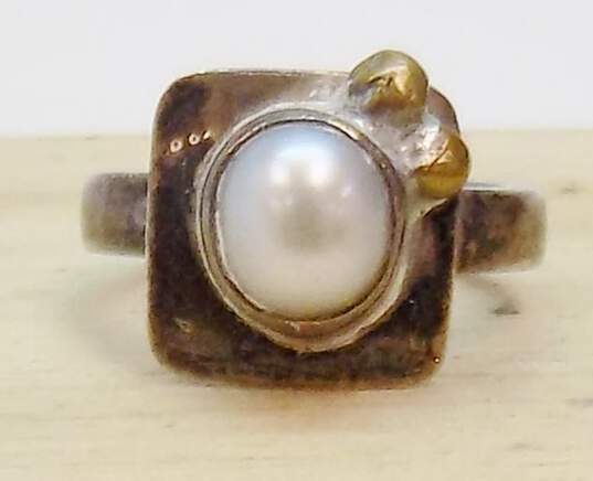Charles Skiera & Artisan 925 Pearl Ring & Cuff Bracelet 17.8g image number 5