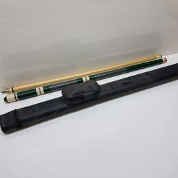 Billiards green pool stick with carrying case