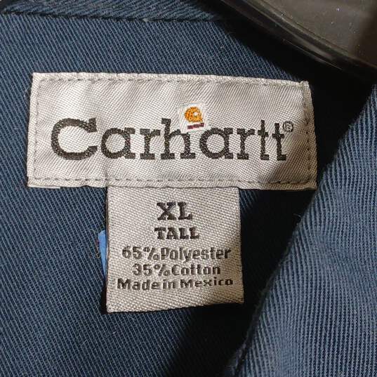 Carhartt Men's LS Blue Button Up Shirt Size XL Tall image number 3