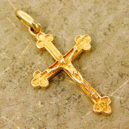 Vintage 14K Yellow Gold Crucifix Cross Pendant 1.7g