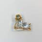 Designer Swarovski Gold-Tone Crystal Memories Moon Child Brooch Pin image number 2