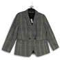 NWT Womens Navy Blue White Notch Lapel Double Breasted Blazer Size 12 image number 1