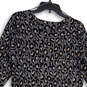Womens Gray Leopard Print Knitted Long Sleeve Pullover Sweater Dress Size L image number 4