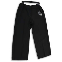 NWT Womens Black Flat Front Slash Pocket Wide Leg Trouser Pants Size 18R alternative image