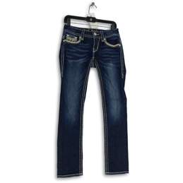 Rock Revival Womens Blue Denim Medium Wash 5-Pocket Design Skinny Jeans Size 27