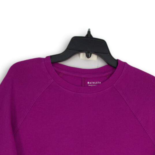 NWT Athleta Womens Purple Crew Neck Long Sleeve Sundown Pullover Sweatshirt XS image number 3