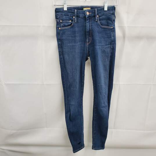 Mother The Look Ankle Fray Skinny Jean in Blue Girl Crush Size 29 image number 1