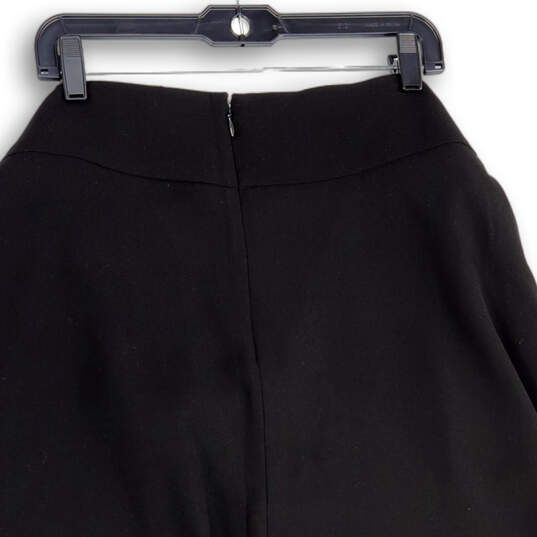 Womens Black Flat Front Slash Pocket Belted Hi-Low Hem A-Line Skirt Size XL image number 4