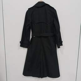 Womens Black Notch Collar Long Sleeve Double Breasted Trench Coat Size 8 alternative image