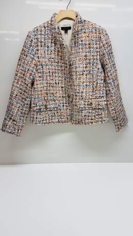 Ann Taylor Tweed Raw Trim Jacket - Multicolored Wm Size 4