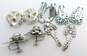 VNTG & Mod Silver Tone Icy Rhinestone Earring Lot image number 2