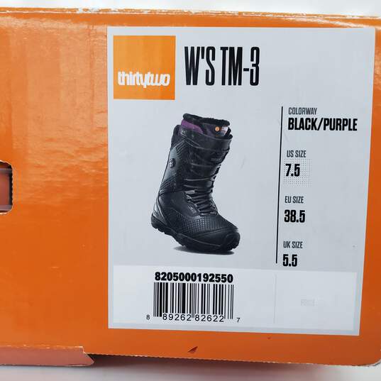 ThirtyTwo Women's TM-3 Black/Purple Snowboard Boots Size 7.5 + Heel Hold Kit image number 5