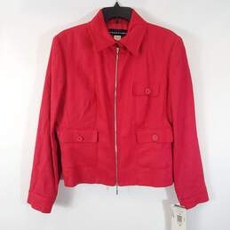 Bianca Nygard Women Red Linen Jacket Sz 14 NWT