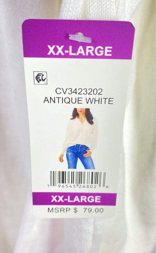 Vince Camuto Women White Polo Sweatshirt XXL image number 5