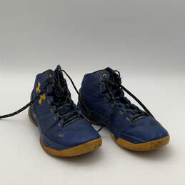 Womens Curry 2 Dub Nation Blue Yellow Mid Top Lace-Up Sneaker Shoes Sz 9.5 alternative image