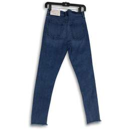 NWT Loft Womens Blue Denim Medium Wash Button Fly Skinny Jeans Size 25/0 alternative image