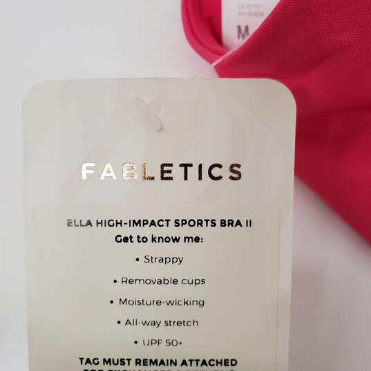 NWT Fabletics WM's Ella High Impact Strappy Pink Sports Bra II Size M image number 4