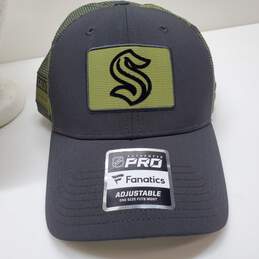 Lot of 2 Seattle Kraken Fanatics Branded Military Appreciation Snapback Hat alternative image