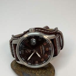 Designer Invicta Silver-Tone Round Dial Adjustable Strap Analog Wristwatch