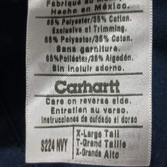 Carhartt Men's LS Blue Button Up Shirt Size XL Tall image number 4