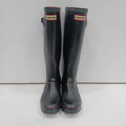 Hunter Tall Slip On Black Rain Boots Size 5