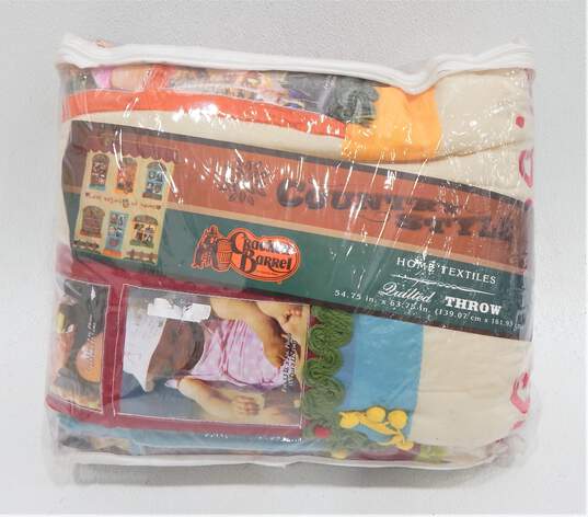 Cracker Barrel Country Style Love Begins At Home Quilted Throw W/ Picture Slots NWT image number 1