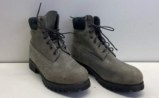 Timberland 6 Inch Gray Leather Lace Up Work Boots Men's Size 10 M image number 3