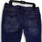 Mens Blue Medium Wash Mid-Rise Pockets Stretch Denim Wide Leg Jeans Size 16 image number 4