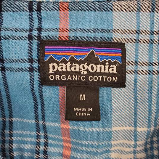 Patagonia Blue Plaid Organic Cotton Button Up Shirt MN Size M image number 3
