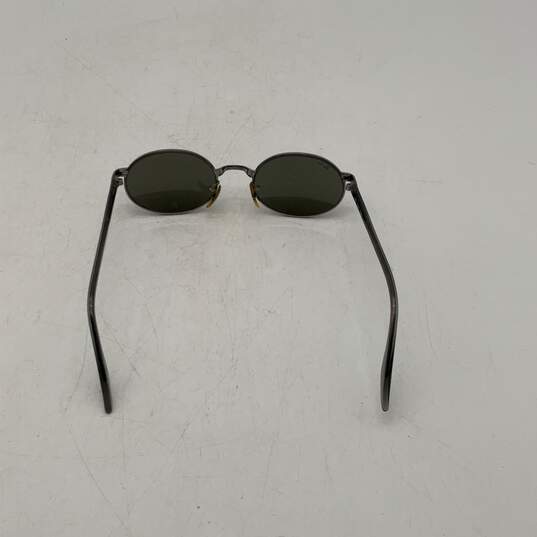 Womens Black Thin Frame Full-Rim Nosepads UV Protection Oval Sunglasses image number 3