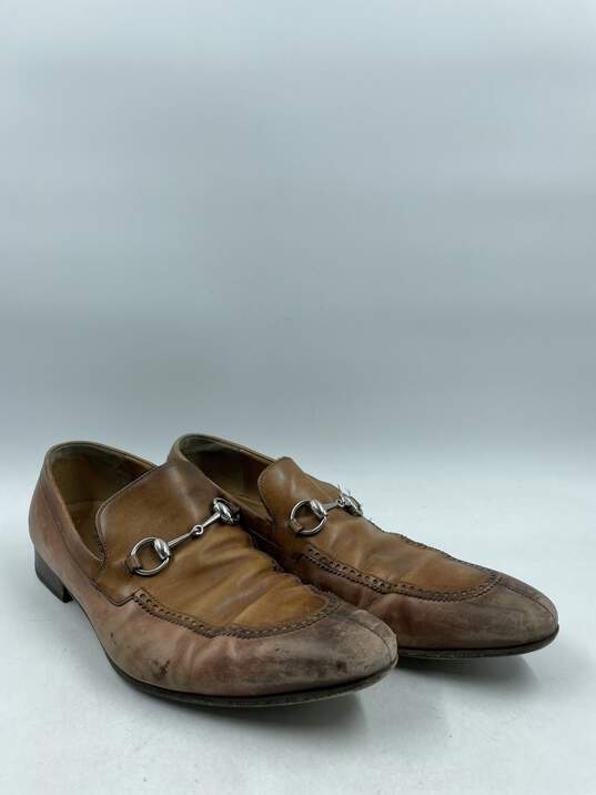 Authentic Gucci Horsebit Tan Loafers M 10 image number 3