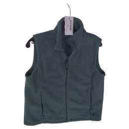 Mens Green Sleeveless Pockets Full Zip Fleece Vest Size Large alternative image
