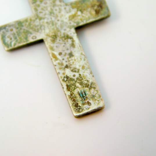 James Avery Designer 925 Plain Latin Cross Pendant On Leather Necklace 6.2g image number 3
