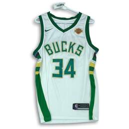 NBA Nike White Green Bucks Jersey #34 Antetokounmpo Size 48