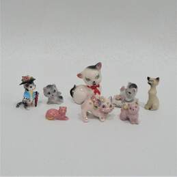 VTG Porcelain Ceramic Japan Kitten Cat Figurine Lot Jewels Flowers