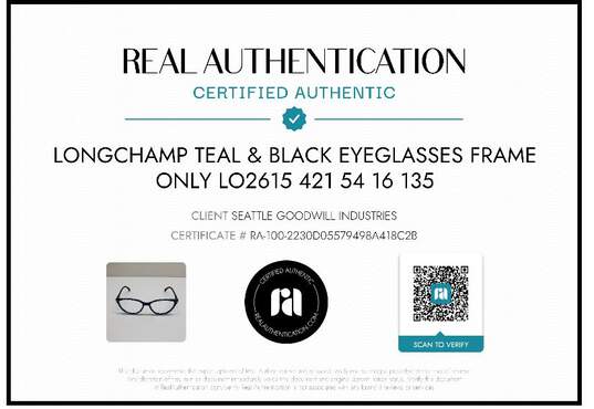 Longchamp Teal & Black Eyeglasses Frame Only LO2615 421 54 16 135 image number 9