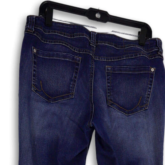 Womens Blue Medium Wash Pockets Regular Fit Denim Straight Jeans Size 12S image number 4