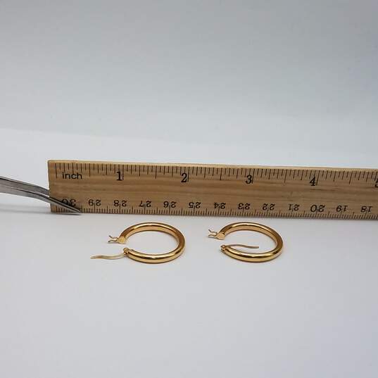 14k Gold 1 Inch Tubular Earrings 2.4g image number 9