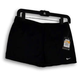 NWT Womens Black Flat Front Elastic Waist Pull-On Athletic Shorts Size S alternative image