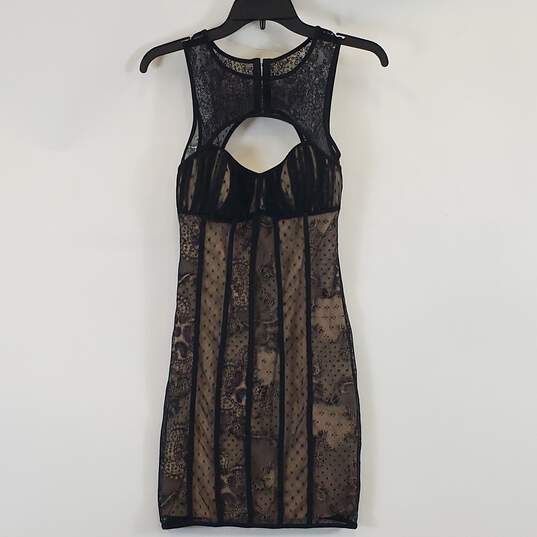 Bebe Women Black/Nude Lace Dress S NWT image number 1