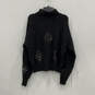 Womens Black Sequin Long Sleeve Turtleneck Pullover Sweater Size Medium image number 1