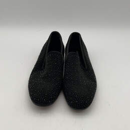 Womens Black Rhinestone Round Toe Low Top Slip On Loafer Shoes Size 8 alternative image