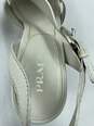 Authentic Prada Pale Gray Wedge Sandals W 10 image number 8