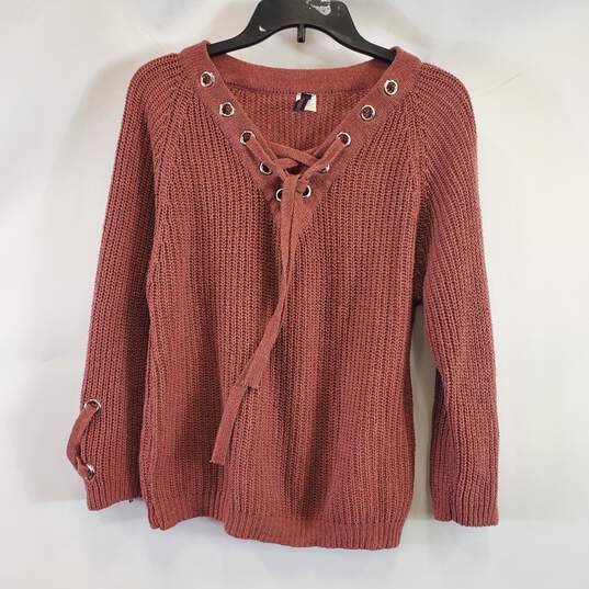 Pinklicious Women Salmon Knit Sweater S image number 1
