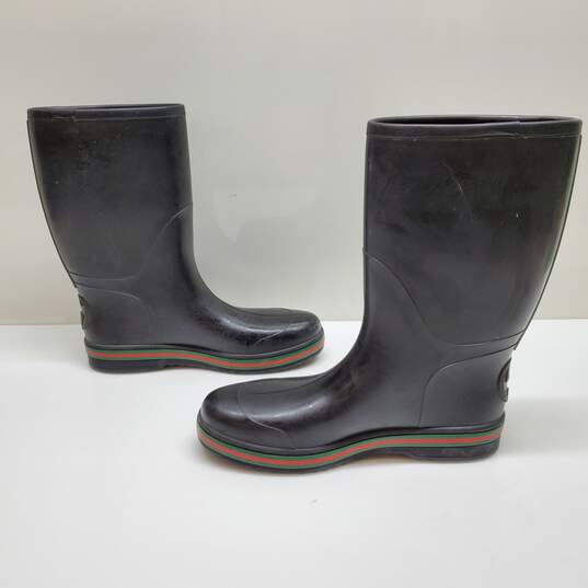 AUTHENTICATED MENS GUCCI RUBBER RAIN BOOTS SIZE 9 image number 3