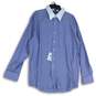 NWT Tommy Hilfiger Mens Blue Pointed Collar Button Front Dress Shirt Size 34-35 image number 1