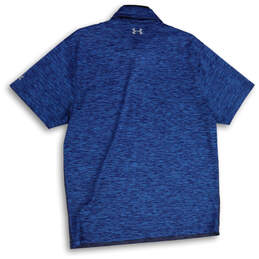 Mens Blue Heather Short Sleeve Spread Collar Polo Shirt Size Large alternative image