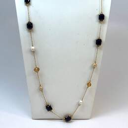 Designer Kate Spade New York Gold-Tone Multicolor Stone Chain Necklace